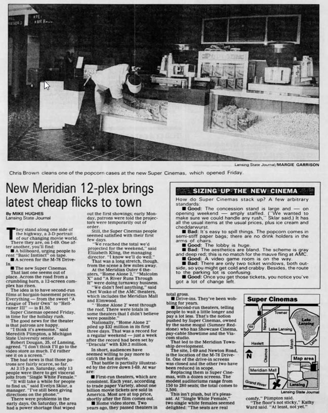 Super Cinemas - Nov 25 1992 Article